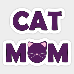 Cat Mom (Purple) Sticker